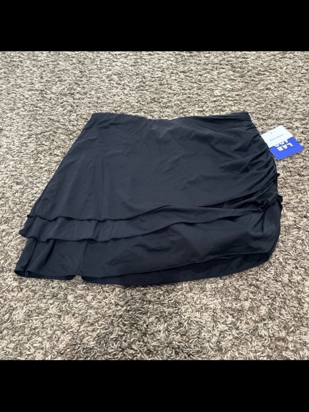 JoyLab NWT solid, black ruffle asymmetrical skort small